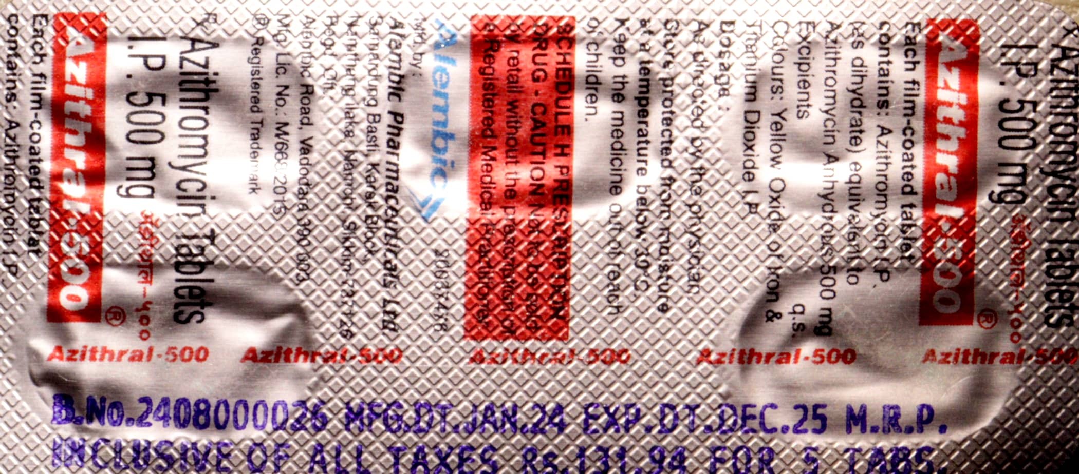 Azithromycin Tablets I.P. 500mg